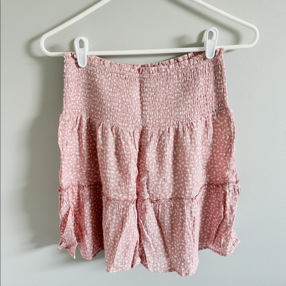 Pink and White Smocked Skirt